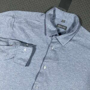 ASH & ERIE Mens Heathered Blue Button Down Shirt XL Casual Soft Flannel EUC